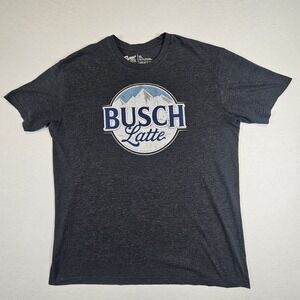 Brew City Busch Latte Graphic T-Shirt Mens XL Charcoal Grey Beer Logo Tee